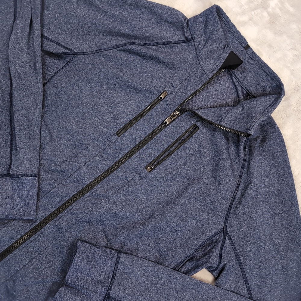 Lululemon Full Zip Jacket Mens XL Blue Heathered Athletic Training Pockets Shift